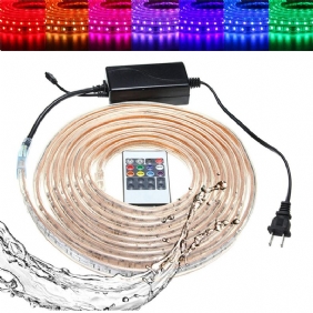 10/15m Smd5050 Led Rgb Joustava Köysi Ulkokäyttöön Vedenpitävä Nauhavalo + Pistoke + Kaukosäädin Ac110v