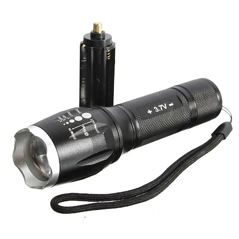 1000 Lumenin Tactical Elfeland T6 Led Zoomattava Taskulamppu