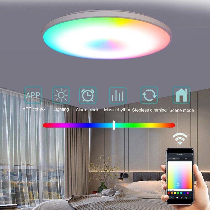 100v~260v 30w Rgbcw Wifi Smart Ceiling Light -kaukosäädin App Control Toimii Alexa Google Assistantin Kanssa