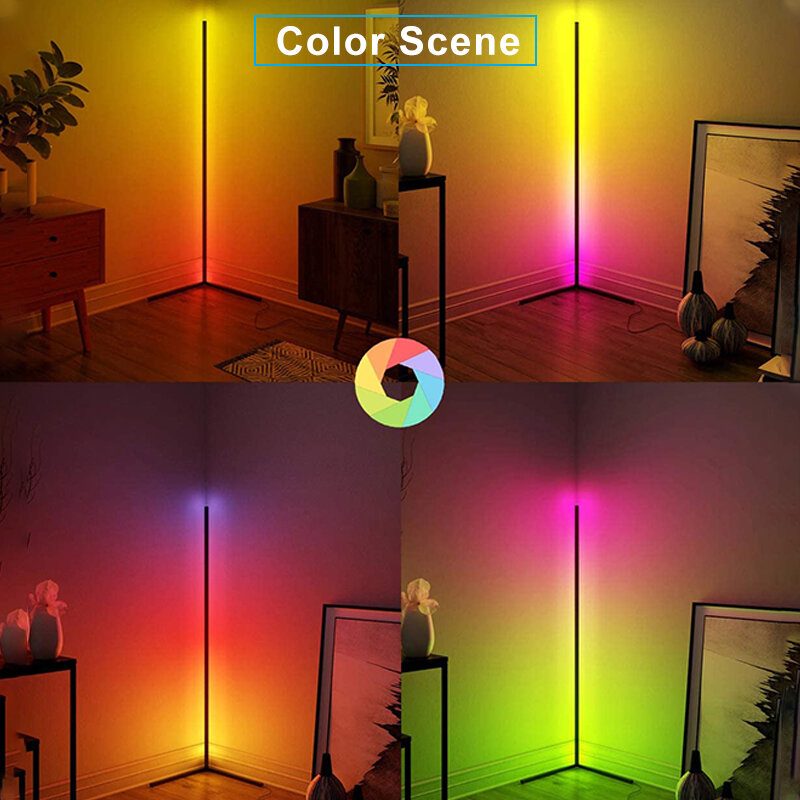 1.1/1.4/1.6 M Rgb-kulmalattialamppu Moderni Värillinen Etäkäyttöinen Minimalistinen Led-seisontavalo