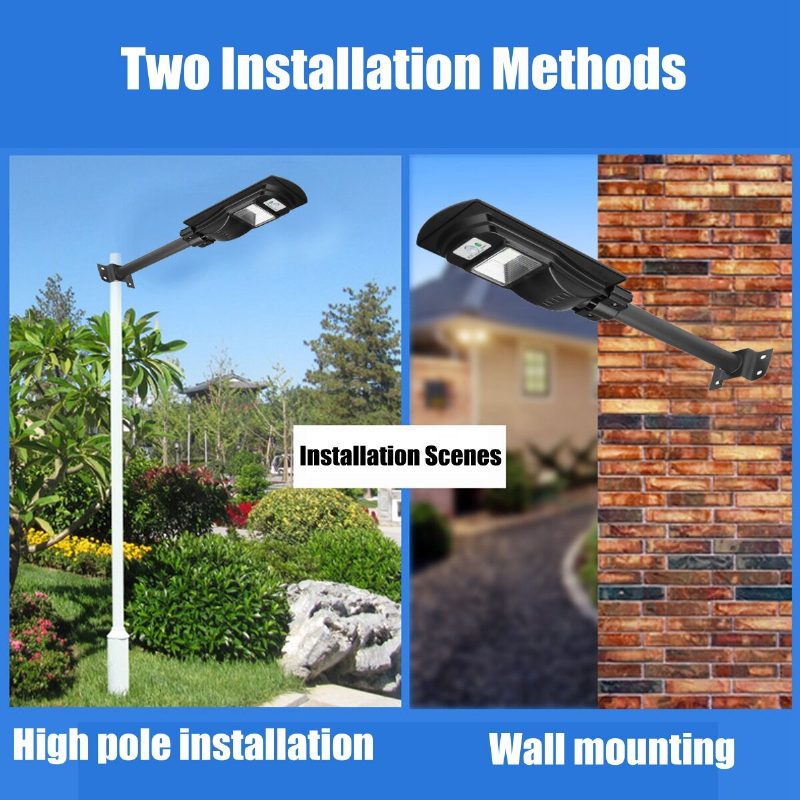 120/240/360w Led Wall Street Light Solar Power Motion Sensing Lamp Garden Remote