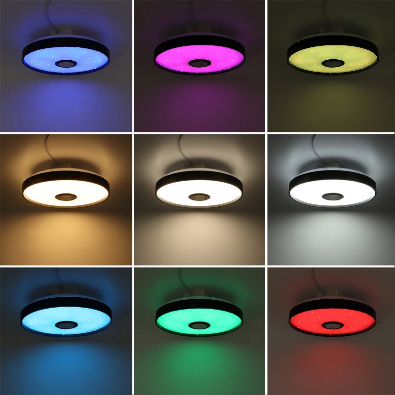 124led Black Music Rgb Kattolampun Valo Wifi App + Kaukosäädin Älykäs Bluetooth