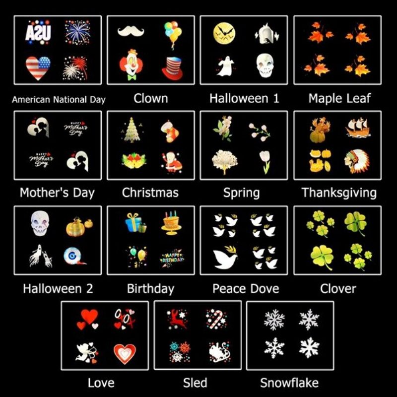 15 Patterns 6w Led Kaukosäädin Projektori Lavavalo Ulkona Joulun Halloween Decor Ac100-240v