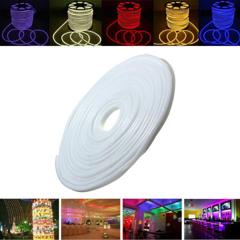 15m 2835 Led Joustava Neon Rope Strip Light Xmas Outdoor Vedenpitävä 110v