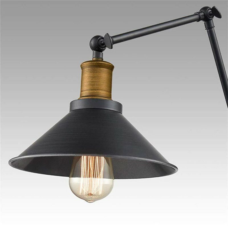 1kpl/2kpl 60w 110v Us Plug Industrial Black Sconce Säädettävä Kääntövarsikulma Vintage Seinäkiinnityspistoke Lampussa