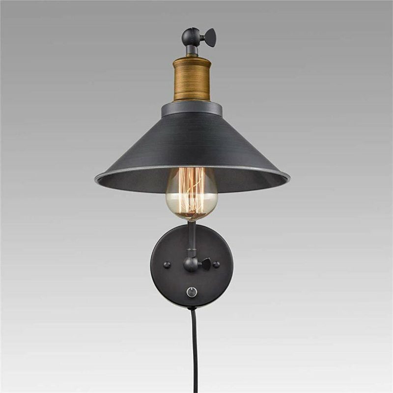 1kpl/2kpl 60w 110v Us Plug Industrial Black Sconce Säädettävä Kääntövarsikulma Vintage Seinäkiinnityspistoke Lampussa