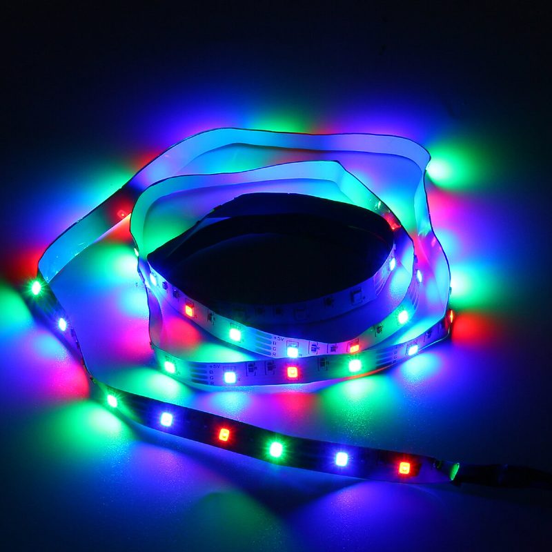 1m/2m/3m/4m/5m Bluetooth App 3528smd Rgb Usb Led-nauhavalo Sisäkäyttöinen Nauhalamppu + Kaukosäädin