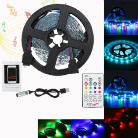 1m/2m/3m/4m/5m Bluetooth App 3528smd Rgb Usb Led-nauhavalo Sisäkäyttöinen Nauhalamppu + Kaukosäädin