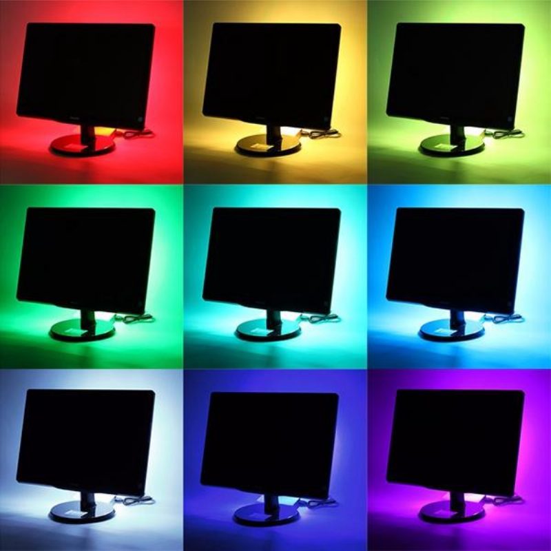 1m 2m 3m 4m Vedenpitävä 5050 Rgb Led Usb-nauhavalo Tv:n Taustavalosarja + 24 Avaimen Kaukosäädin