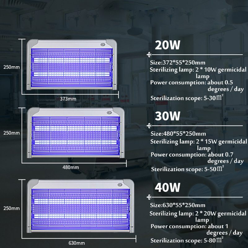 20/30/40w Ultravioletti Bakteereja Tappava Lampun Desinfiointi Sterilointilaite Uvc-sterilointilamppu Kodin Uv-sterilointilampulle