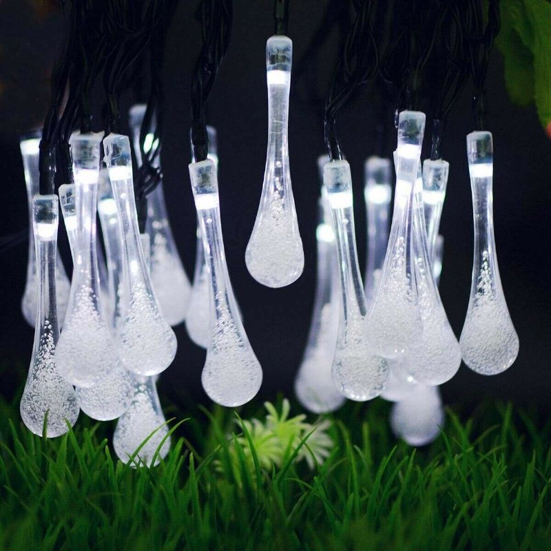 20m 200 Led Solar Water Drop Fairy String Light Garden Party Xmas Decor