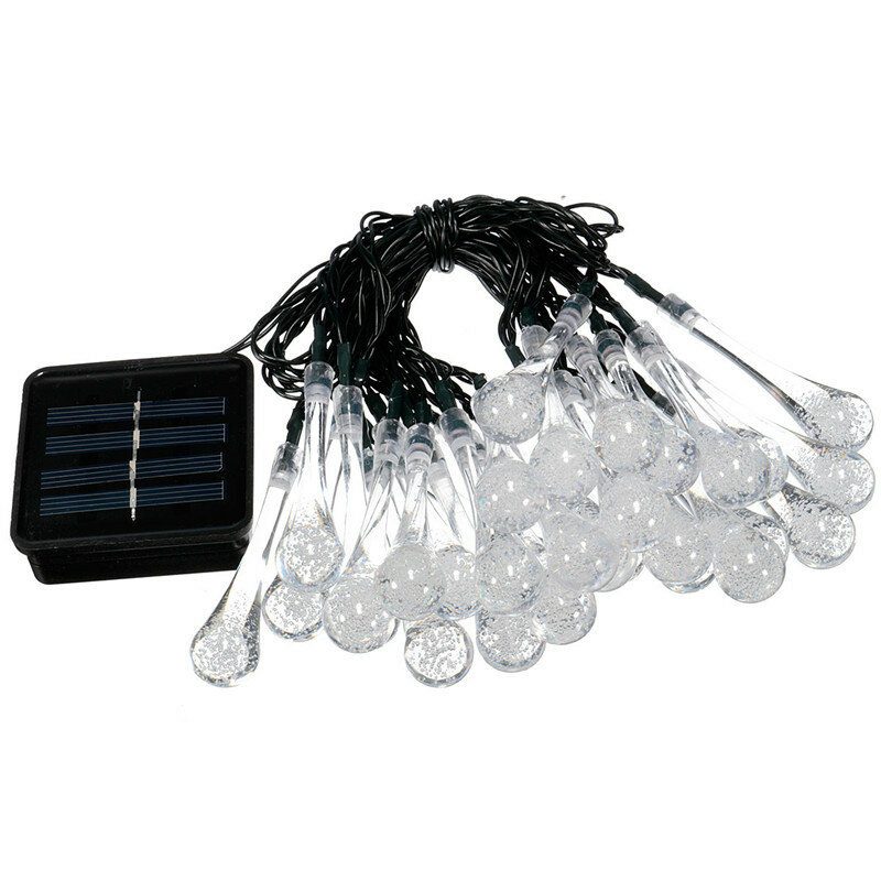 20m 200 Led Solar Water Drop Fairy String Light Garden Party Xmas Decor