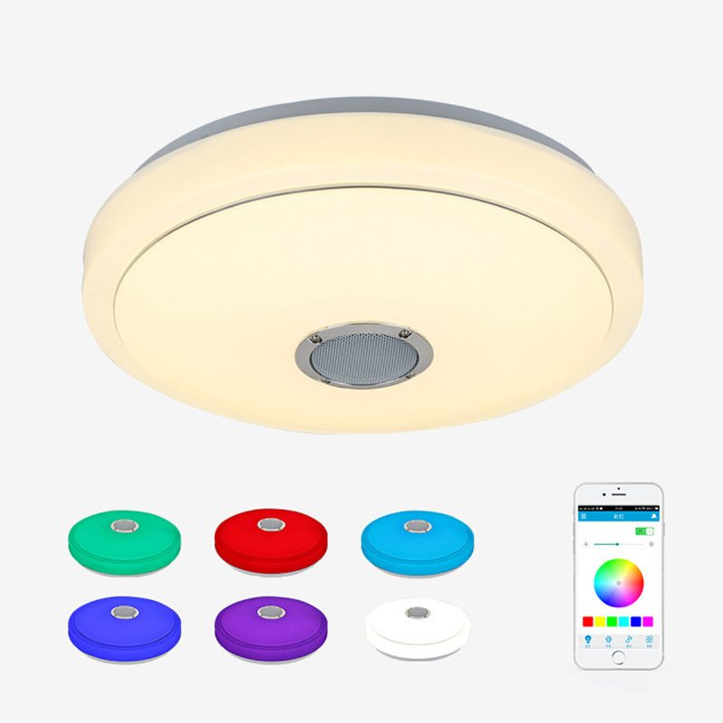 24/36/60w Smart Led Kattovalolamppu Rgb Bluetooth App Musiikkikaiutin Himmennettävä 110-220v