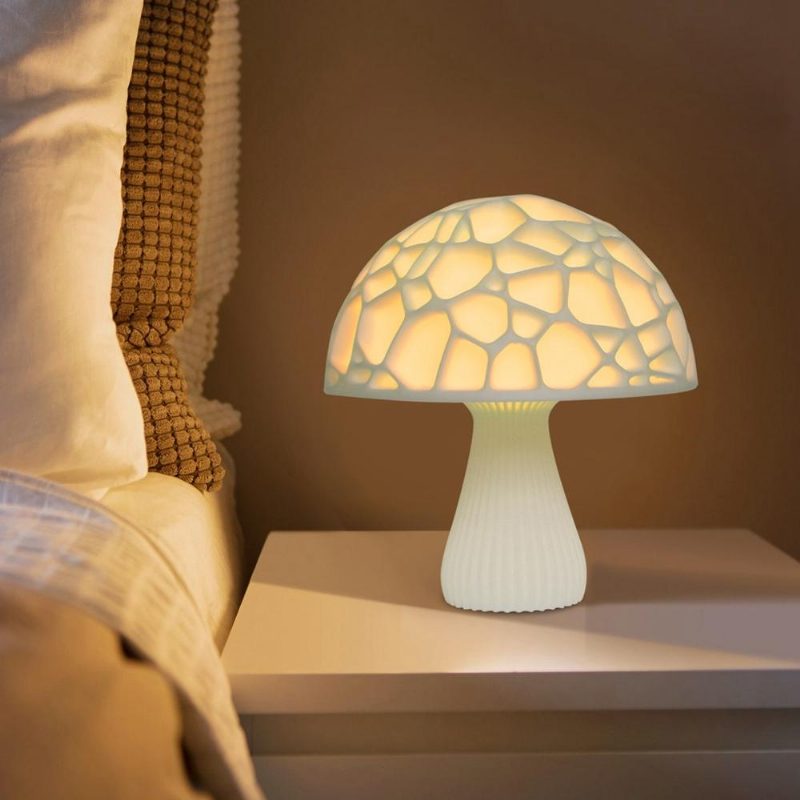 24 cm 3d Mushroom Night Light Touch Control 2 Väriä Usb Ladattava Pöytälamppu Kodin Sisustamiseen