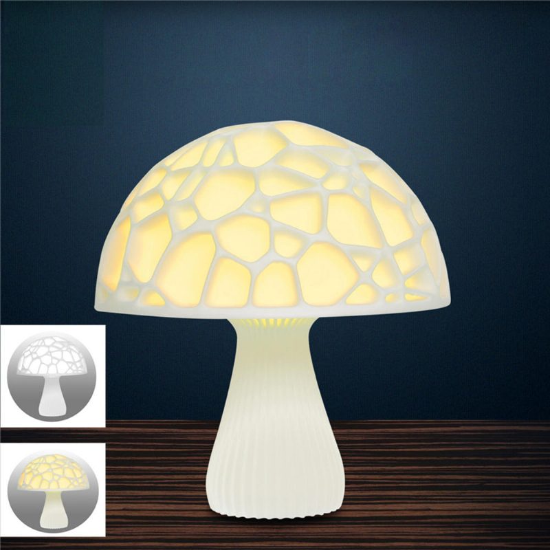 24 cm 3d Mushroom Night Light Touch Control 2 Väriä Usb Ladattava Pöytälamppu Kodin Sisustamiseen