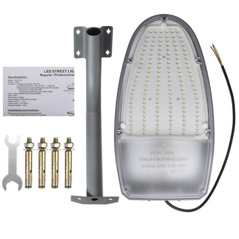 24 W Valonohjausliiketunnistin 144 Led Road Street Lights -tulvalamppu Ulkopihalle Ac85-265v