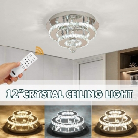 24w/48w Kattokruunu Crystal Portaaton Himmennys Led Pyöreä Kattovalo Kaukosäätimen Valaisin Decor Ac100-240v