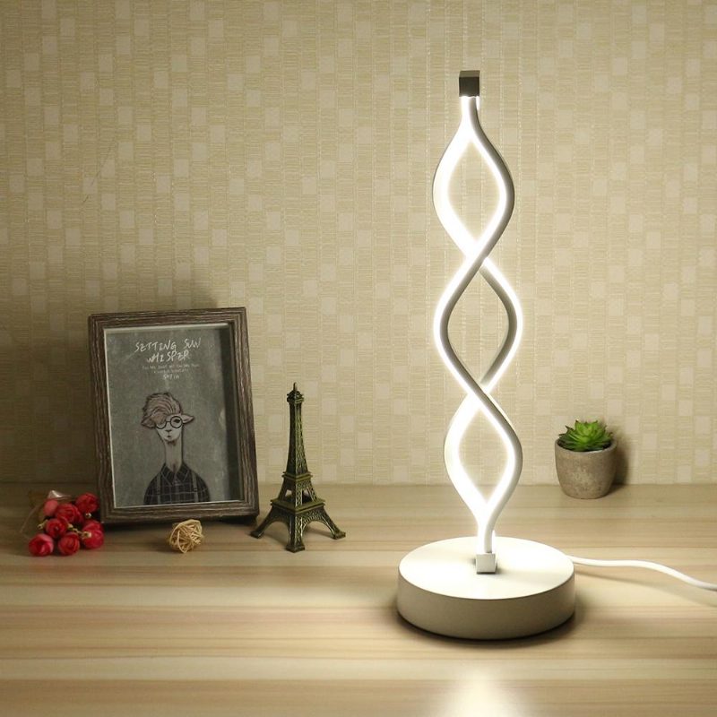 24w Moderni Spiral Twist Wave Design Led-pöytävalaisin Pöytälukulamppu