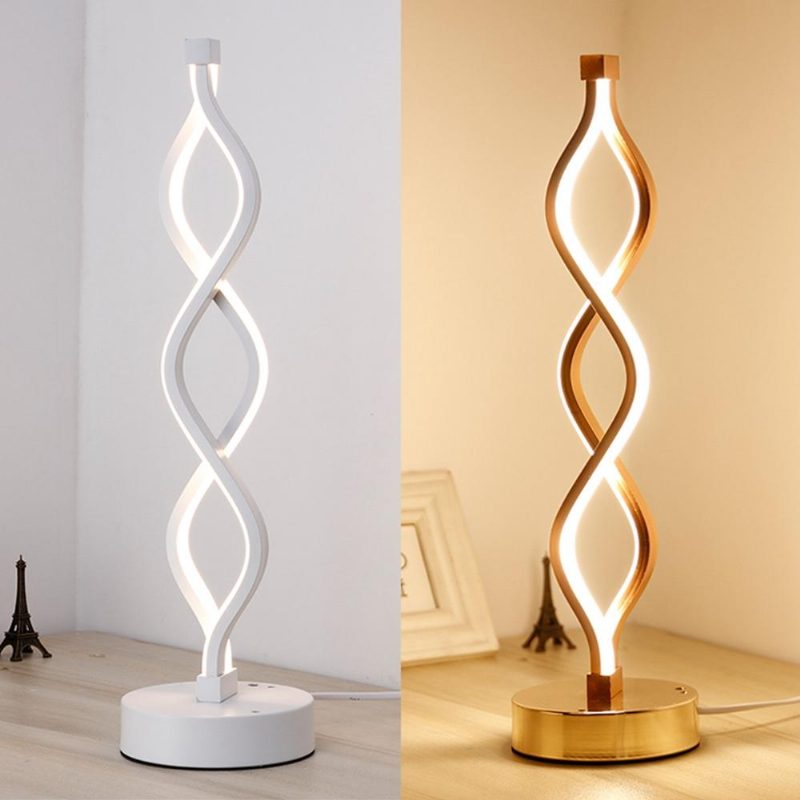 24w Moderni Spiral Twist Wave Design Led-pöytävalaisin Pöytälukulamppu