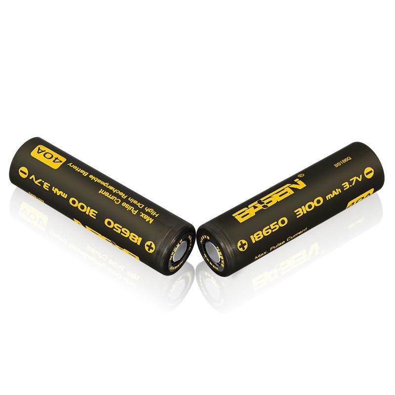 2kpl Basen Bs186q 18650 3100mah 3.7v 40a High Drain Flat Top Ladattava Litiumioniakku