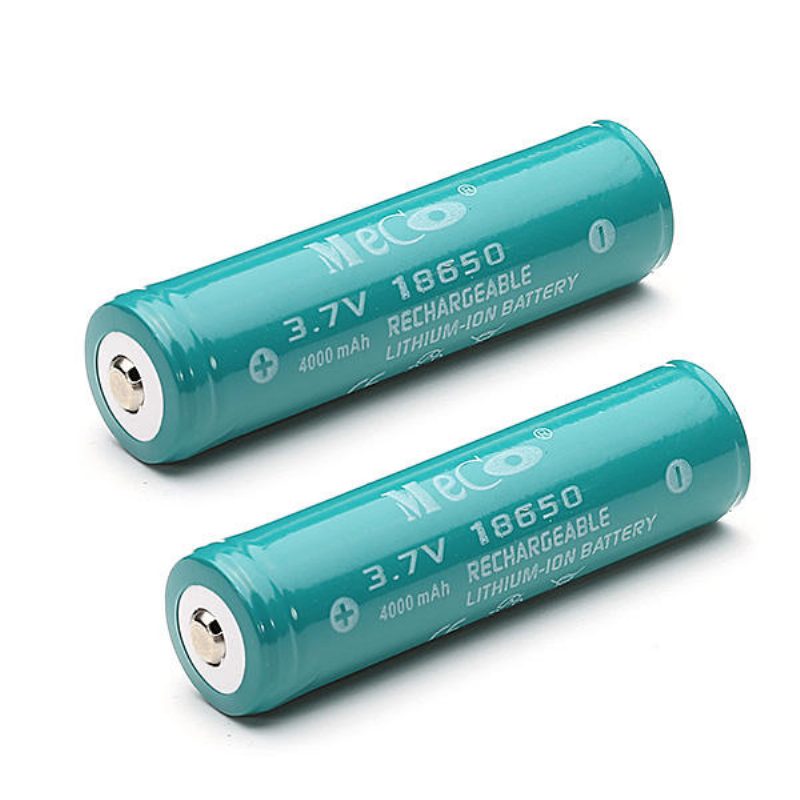 2kpl Meco 3.7v 4000mah Suojattu Ladattava 18650 Litiumioniakku