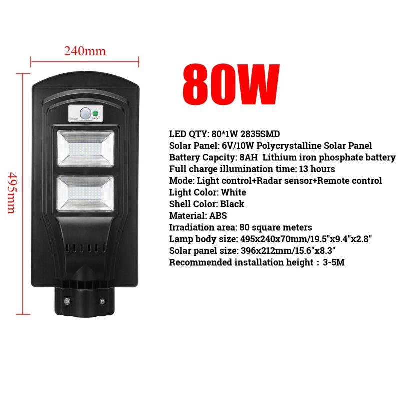 3000 W Led Solar Street Light Flood Motion Sensor Remote Outdoor Garden