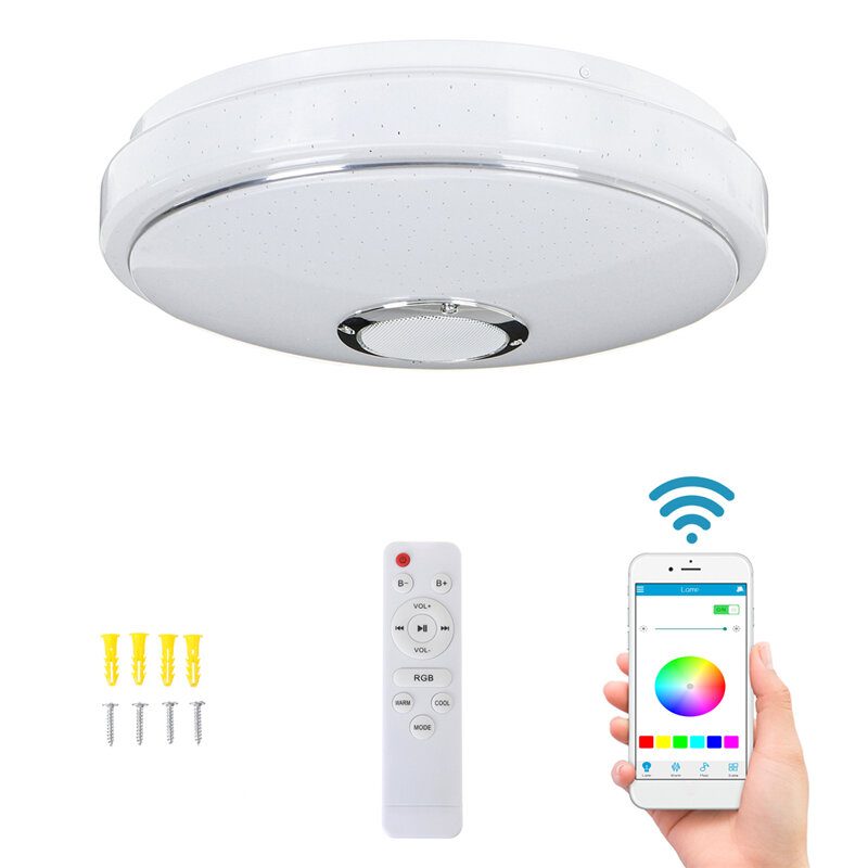 30cm 36w Rgbw Led-kattolamppu Kaukosäätimellä Bluetooth-kaiuttimella App Control Yövalaisin Makuuhuoneeseen Kotijuhlakoristelamput 220v