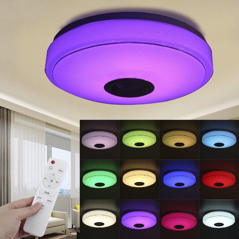 33cm 100w Bluetooth Wifi Led Kattovalo Rgb Musiikkikaiutin Himmennettävä Lamppu App Kaukosäädin 110-245v