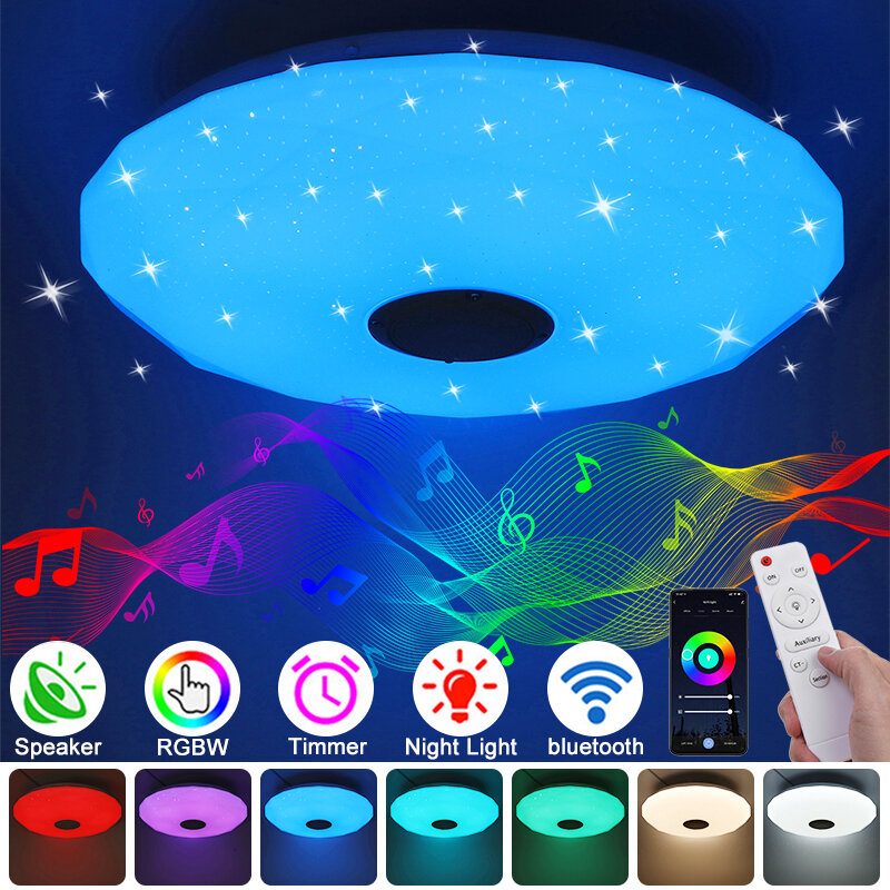 33cm/40cm 36w Led Rgb Musiikki Älykattolamppu Bluetooth App/kaukosäädin Keittiö Makuuhuone Kylpyhuone 85-265v