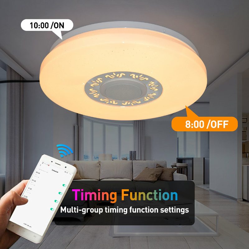 34cm Rgb Led Musiikki Kattovalot Kodin Valaistus App Bluetooth Valo Makuuhuoneen Valaisimet Älykäs Kattolamppu + Kaukosäädin