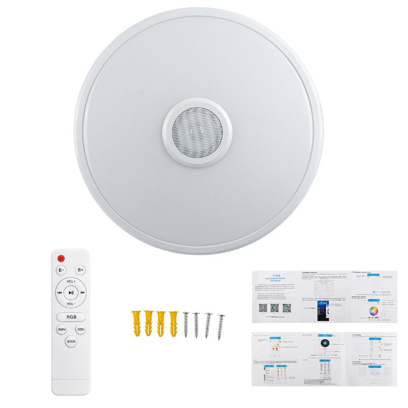 36/72w 110v/220v Wifi Bluetooth Led Kattovalo 256 Väri Rgb Musiikki Himmennettävä Lampun Kaukosäädin