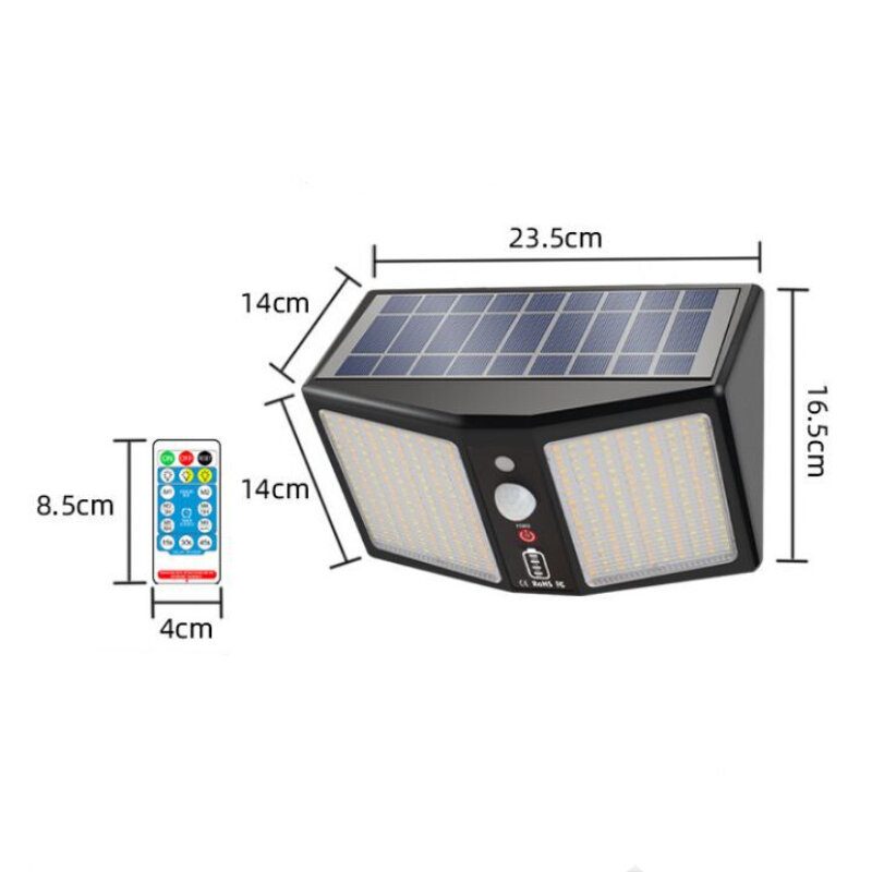 360led-aurinkovaloseinälamput 12000mah 6-moodia Liiketunnistin Ip65 Vedenpitävä Ulkopiha Puutarha Street Induktio Yövalo