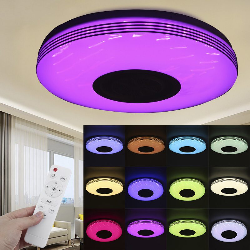 36cm Bluetooth Wifi Led Kattovalo Rgb Musiikkikaiutin Himmennettävä Lamppu App Kaukosäädin