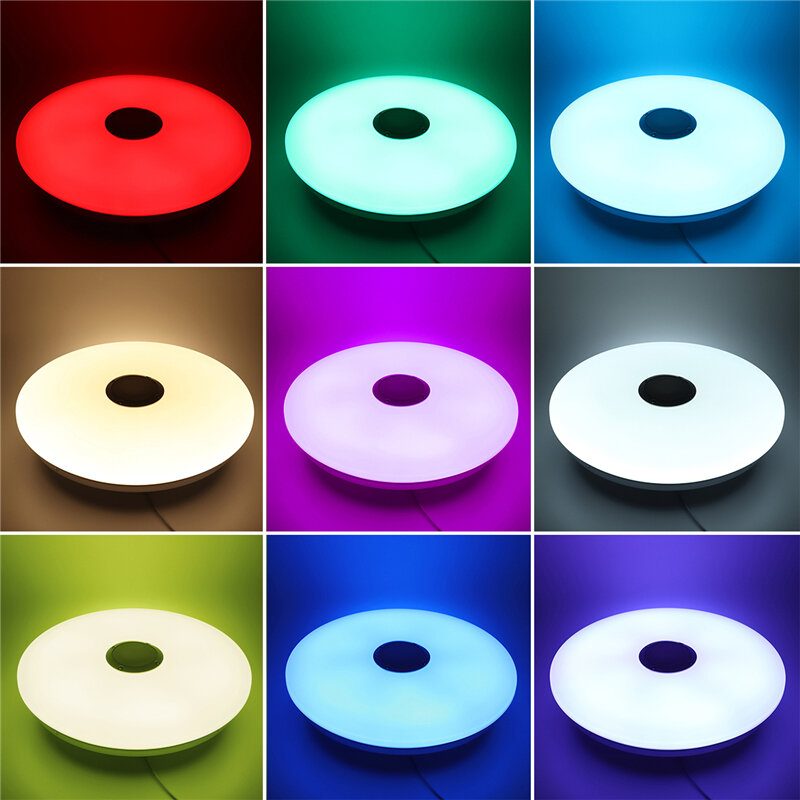 36w 85-265v Led Rgb Music Smart Ceiling Lamp App+kaukosäädin Toimii Google Homen/alexan Kanssa