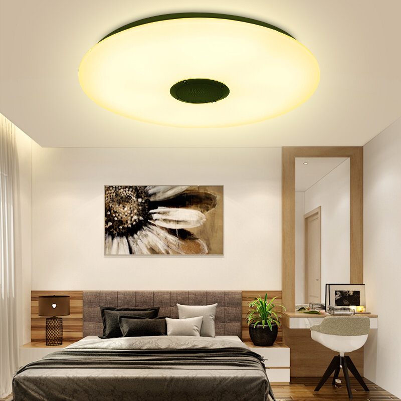 36w 85-265v Led Rgb Music Smart Ceiling Lamp App+kaukosäädin Toimii Google Homen/alexan Kanssa