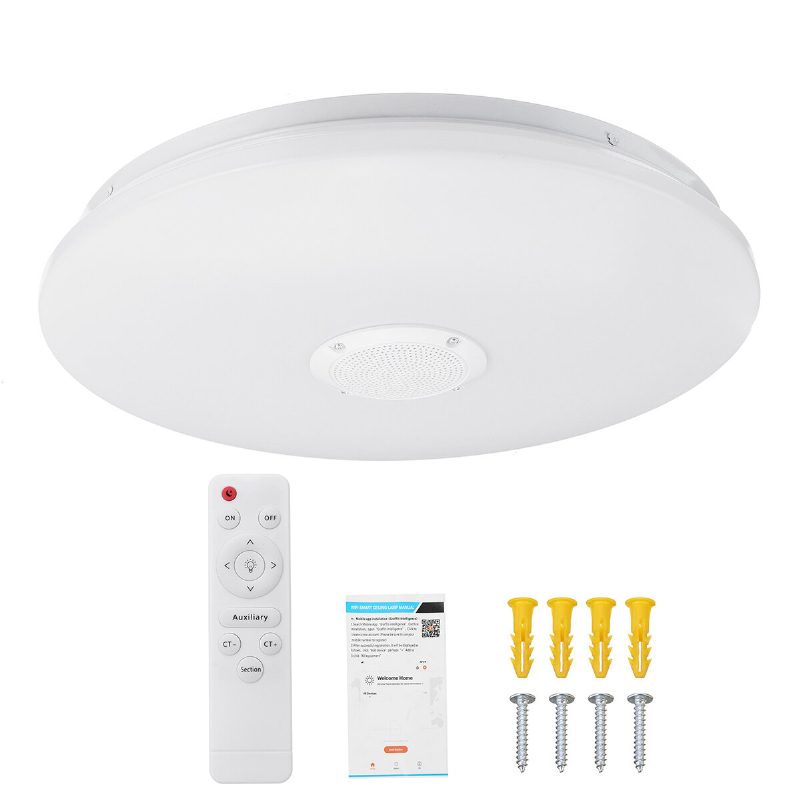 36w 85-265v Led Rgb Music Smart Ceiling Lamp App+kaukosäädin Toimii Google Homen/alexan Kanssa