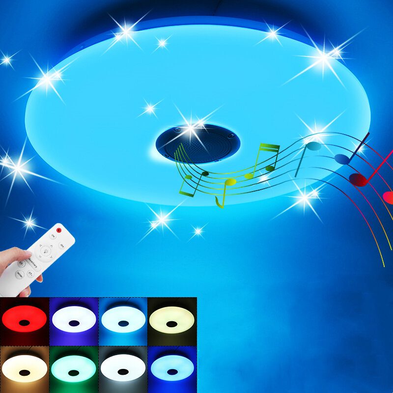 36w 85-265v Led Rgb Music Smart Ceiling Lamp App+kaukosäädin Toimii Google Homen/alexan Kanssa