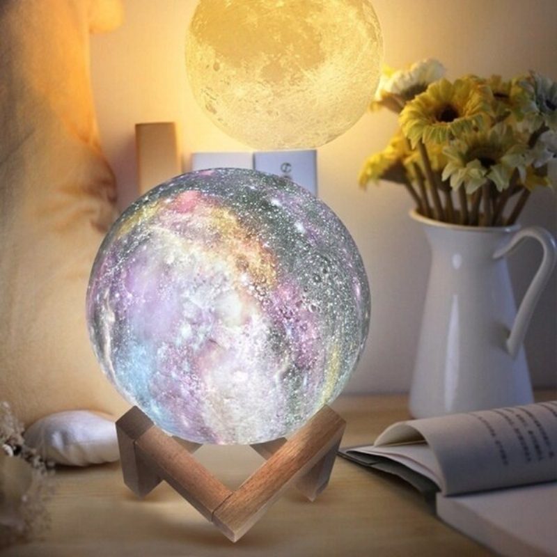 3d Maaginen Lunar Moon Lamppu Usb Led-yövalokosketusanturi Galaxy Sky Moonlight