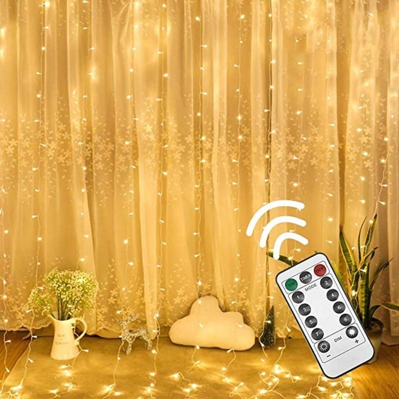 3m*3m Usb 8 Modes 300led Verho Fairy Wire String Light Christmas Party Decor Juhlapäivän Häätarvike