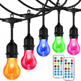 48ft Elfeland-kaukosäädin Rgb Light String Gateway Valaistus 15kpl Polttimoilla Us Plug Ac100-240v Vedenpitävä Ip65