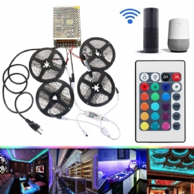 4kpl 5m Ei-vedenpitävä Smd2835 Rgb Alexa App Koti Wifi Control Smart Led Strip Light Kit Ac110-240v