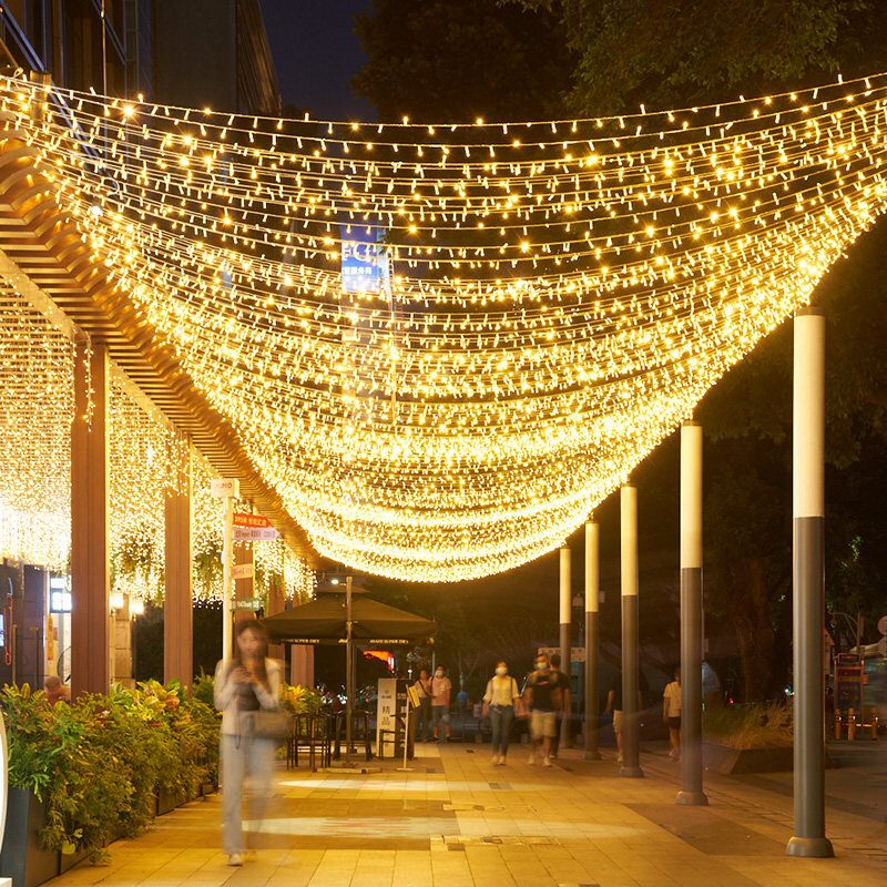 500led 100m String Fairy Light 8 Tilaa Vedenpitävä Joulujuhla Hääverho Joulukuusenkoristeet Valot