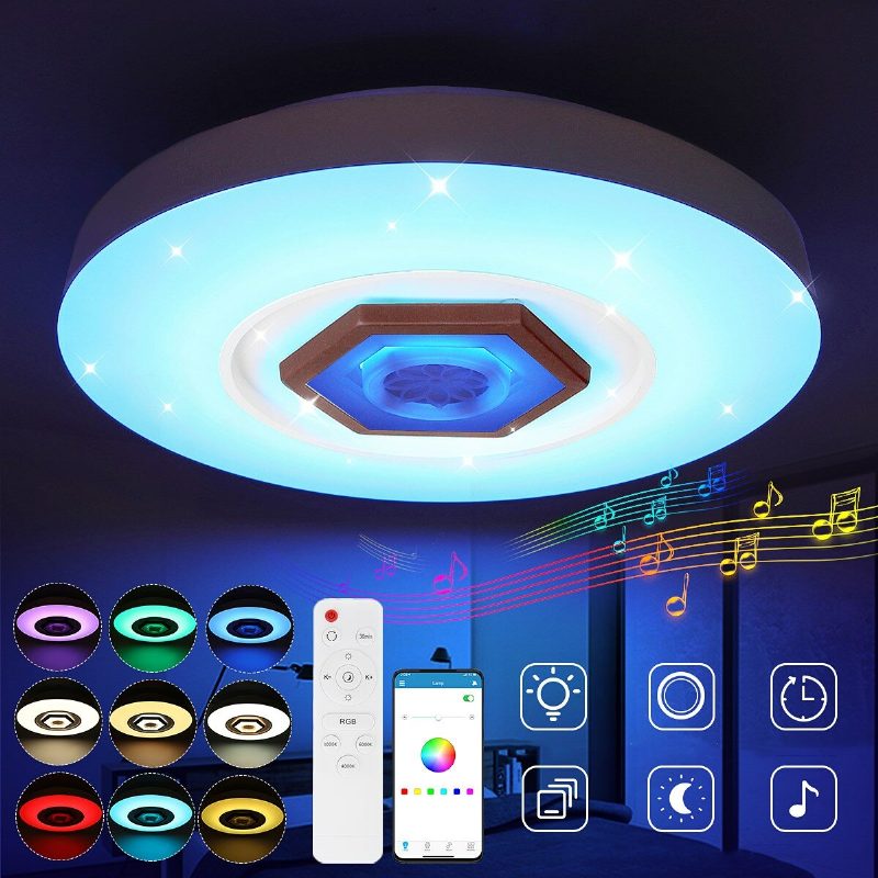 50cm 220v Led Rgb-musiikkikattovalo Älykäs Kattolamppu Bluetooth-sovellus/kaukosäädin