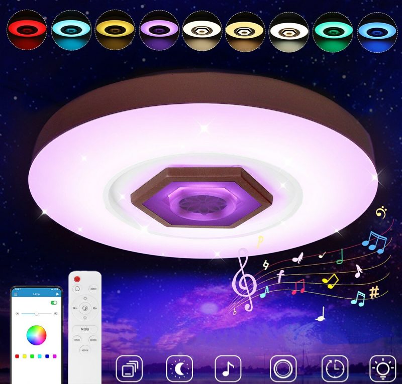 50cm 220v Led Rgb-musiikkikattovalo Älykäs Kattolamppu Bluetooth-sovellus/kaukosäädin