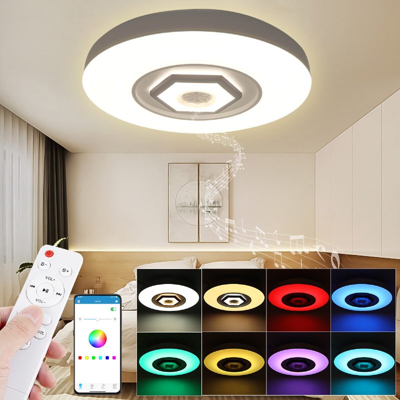 50cm 220v Led Rgb-musiikkikattovalo Älykäs Kattolamppu Bluetooth-sovellus/kaukosäädin