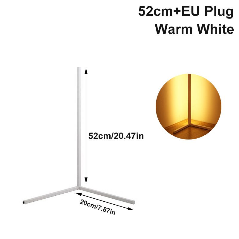 52cm Led Rgb Väriä Vaihtava Kulmavalaisin Monivärisellä Kaukosäätimellä