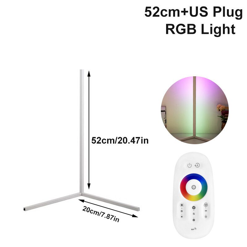 52cm Led Rgb Väriä Vaihtava Kulmavalaisin Monivärisellä Kaukosäätimellä