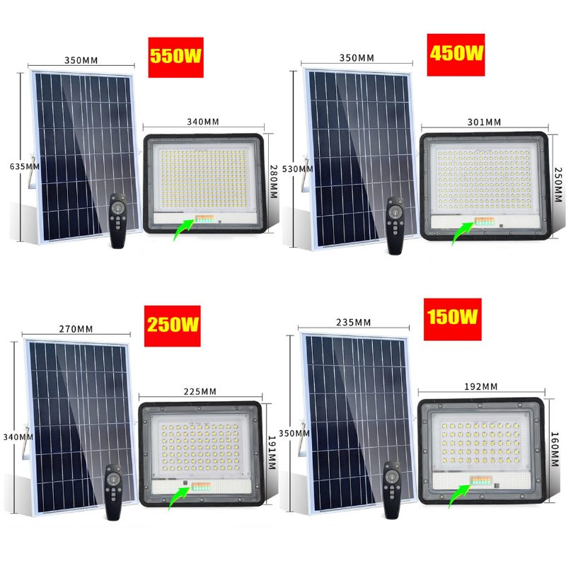 550/450/250/150w Solar Flood Street Light Outdoor Garden Seinävalaisin Vedenpitävä