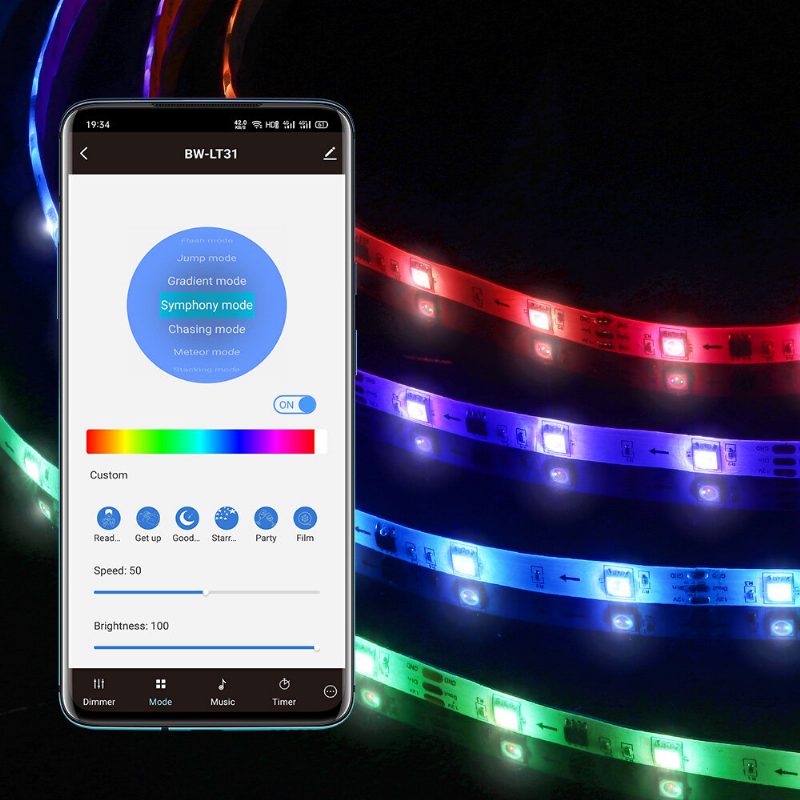 5m/10m Sisäänrakennettu Ic Smart Wi-fi Rgb Magic Led Strip Light+40 Keys Ir-kaukosäädin Työskentele Alexa Google Assistantin Joulukoristeiden Kanssa Jouluvalojen Tyhjennys