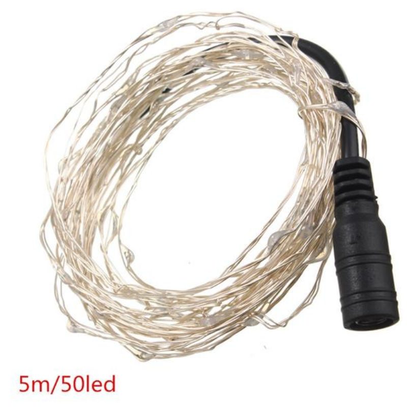 5m 50 Led Kuparilanka Joulun Ulkoilu String Fairy Light Vedenpitävä Dc12v